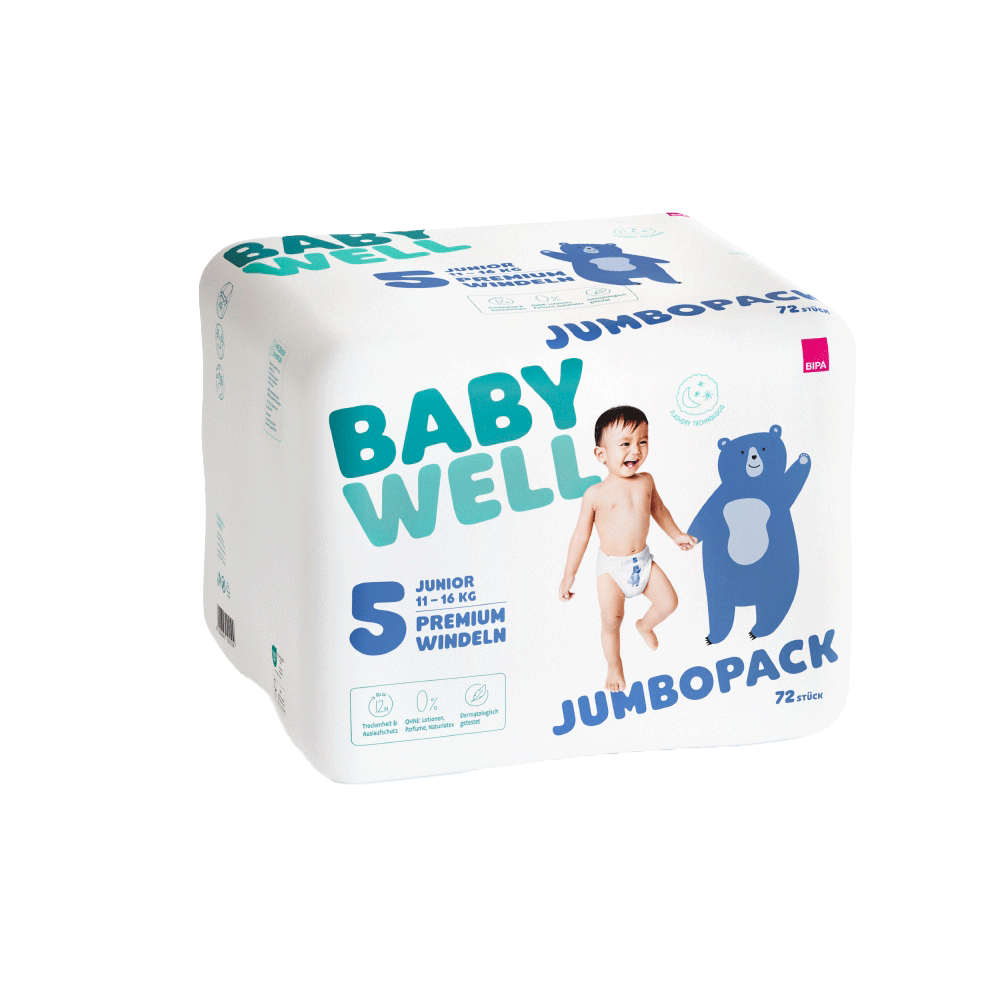 Bild: BABYWELL Premium Windeln Jumbopack Größe 5, 11-16 kg 