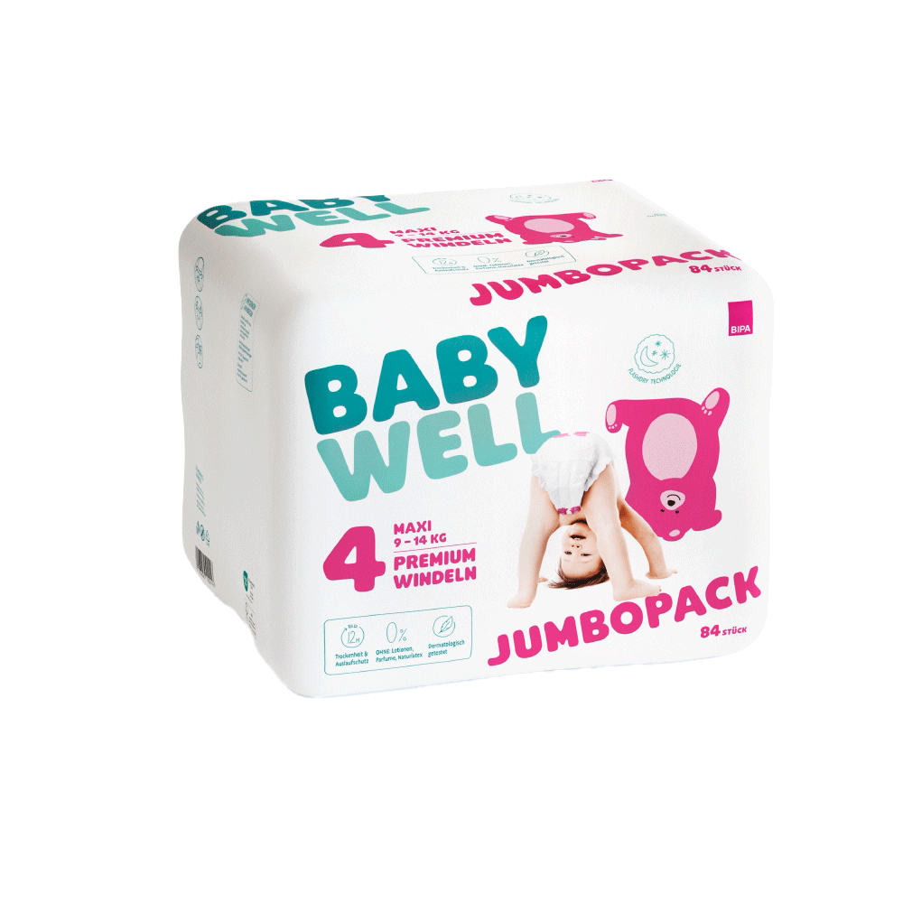 Bild: BABYWELL Premium Windeln Jumbopack Größe 4, 9-14 kg 