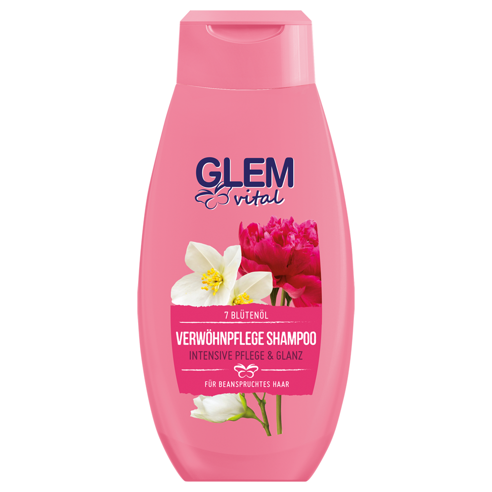 Bild: GlemVital Verwöhnpflege Shampoo 7 Blütenöl 