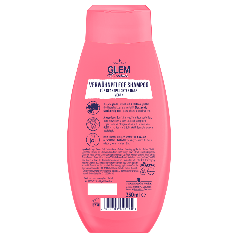 Bild: GlemVital Verwöhnpflege Shampoo 7 Blütenöl 