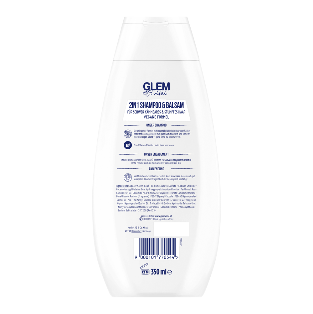 Bild: GlemVital 2in1 Shampoo & Balsam Rosenöl