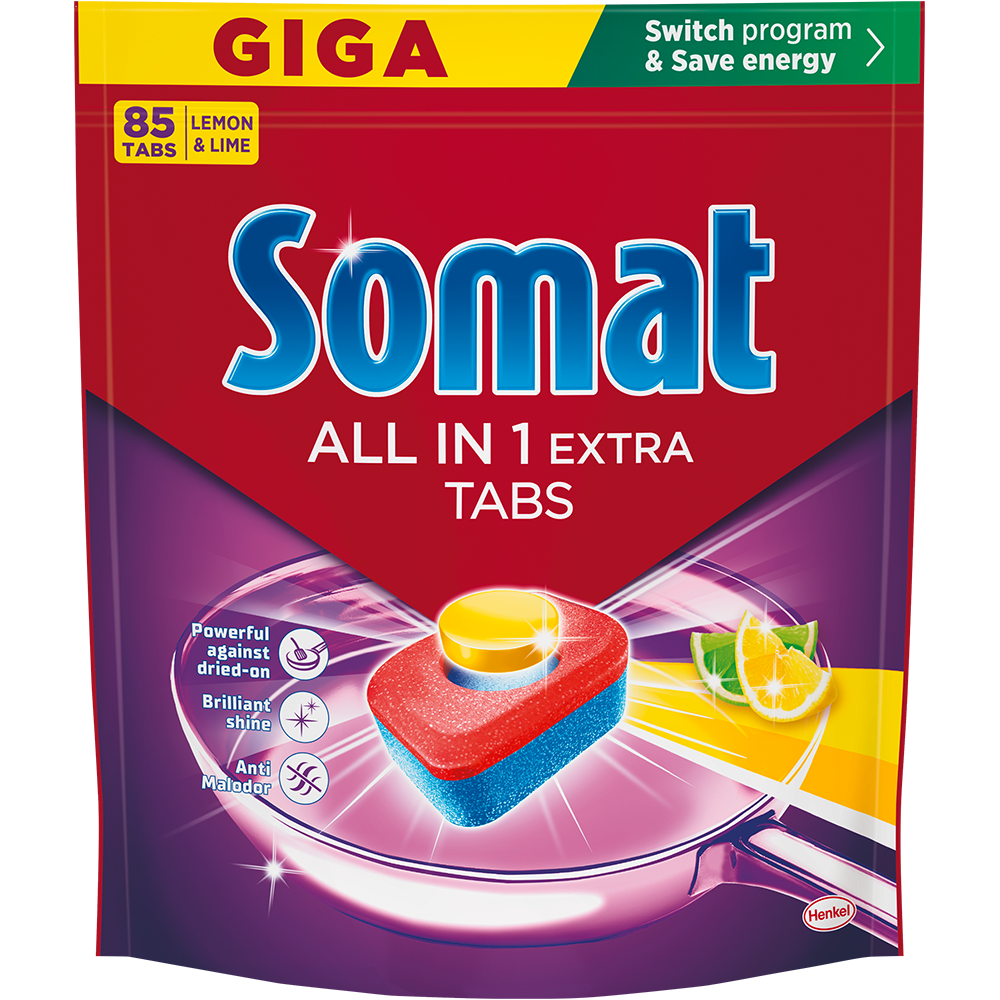 Bild: Somat All in 1 Extra Geschirrspültabs Lemon & Lime Giga Pack 