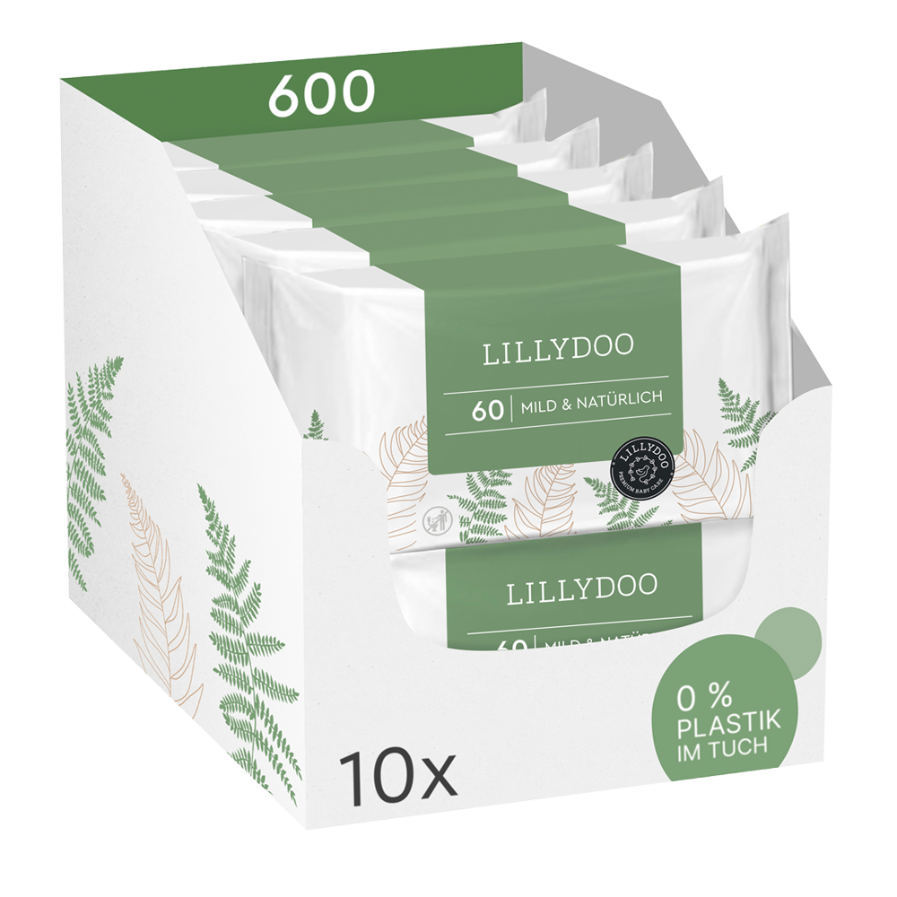 Bild: LILLYDOO Feuchttücher Mild & Natürlich, 10x60 Stück 