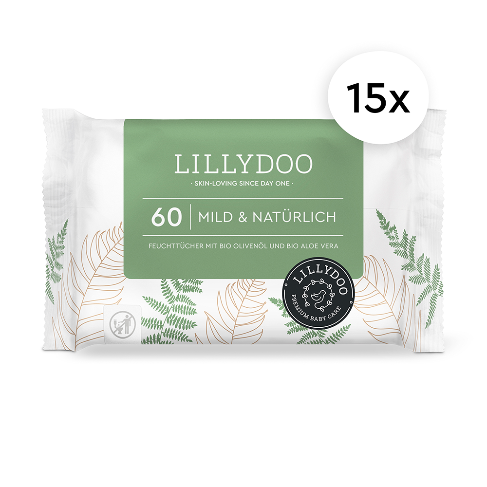 Bild: LILLYDOO Feuchttücher Mild & Natürlich, 15x60 Stück 