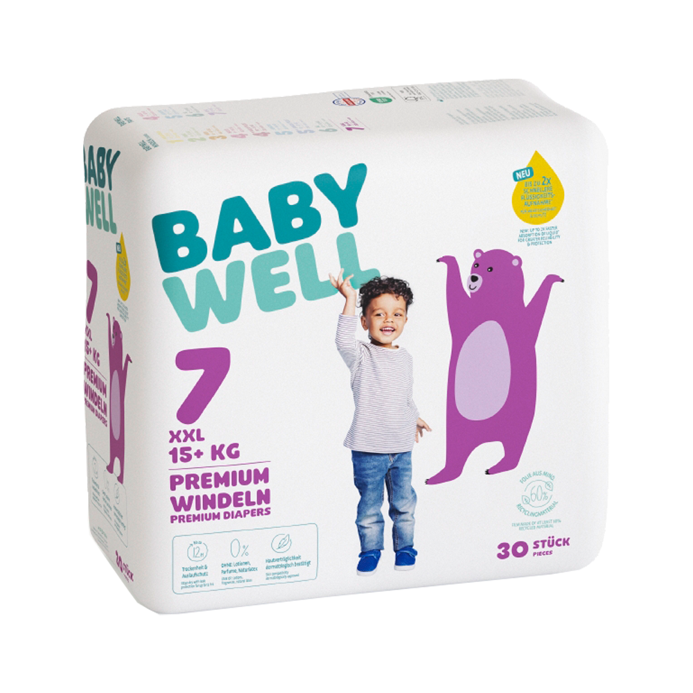 Bild: BABYWELL Premium Windeln Größe 7, 15+ kg 