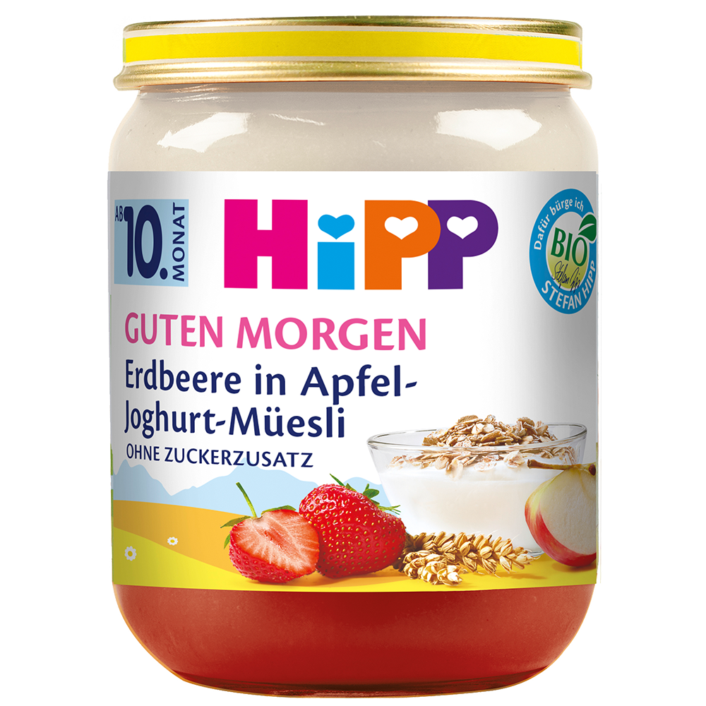 Bild: HiPP Guten Morgen Erdbeere in Apfel Joghurt Müesli 