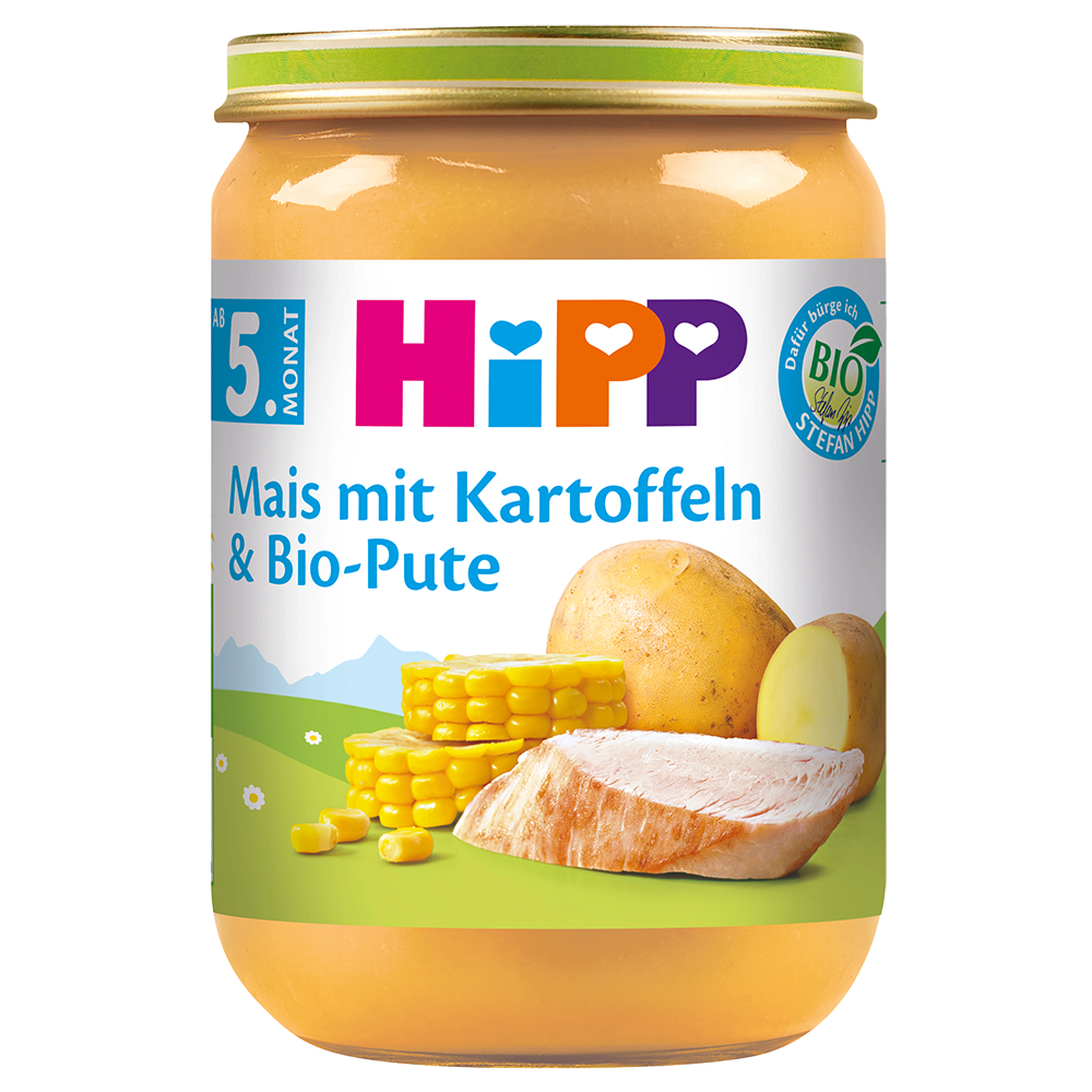 Bild: HiPP Mais mit Kartoffeln & Bio Pute 
