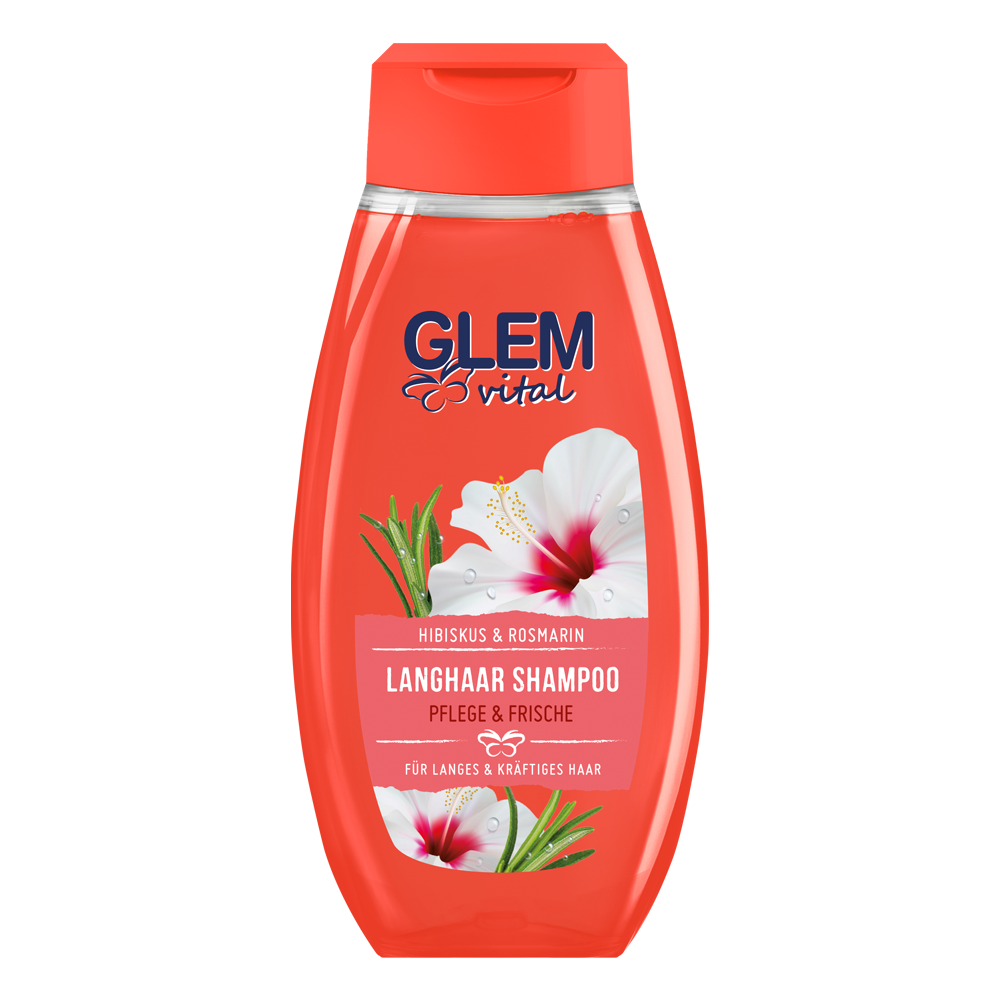 Bild: GlemVital Langhaar Shampoo Hibiskus & Rosmarin