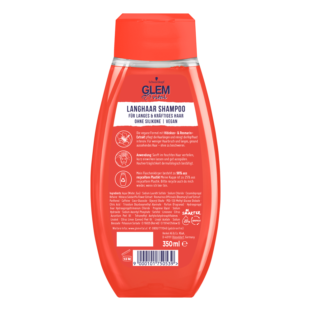 Bild: GlemVital Langhaar Shampoo Hibiskus & Rosmarin