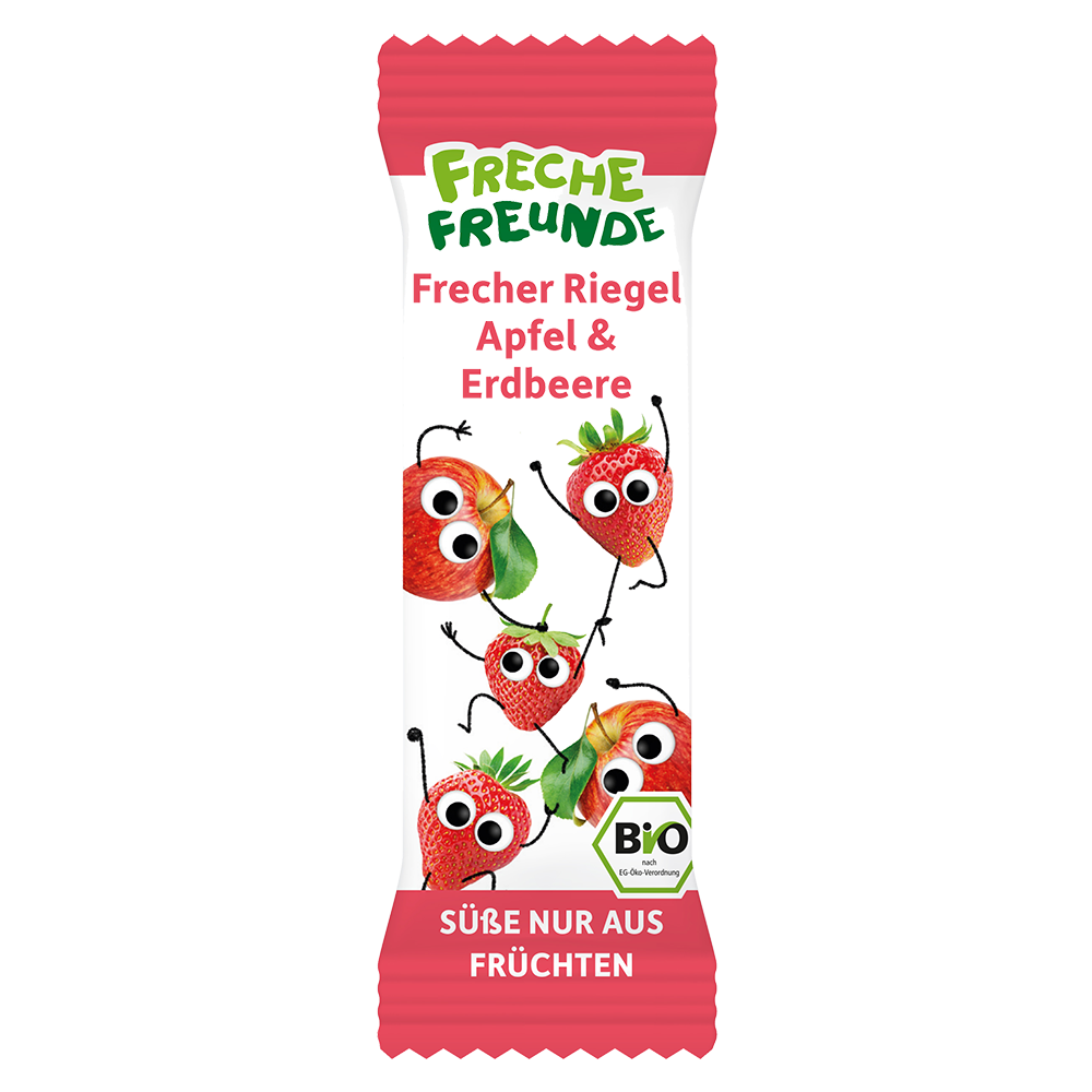 Bild: Freche Freunde Frecher Riegel Apfel und Erdbeere