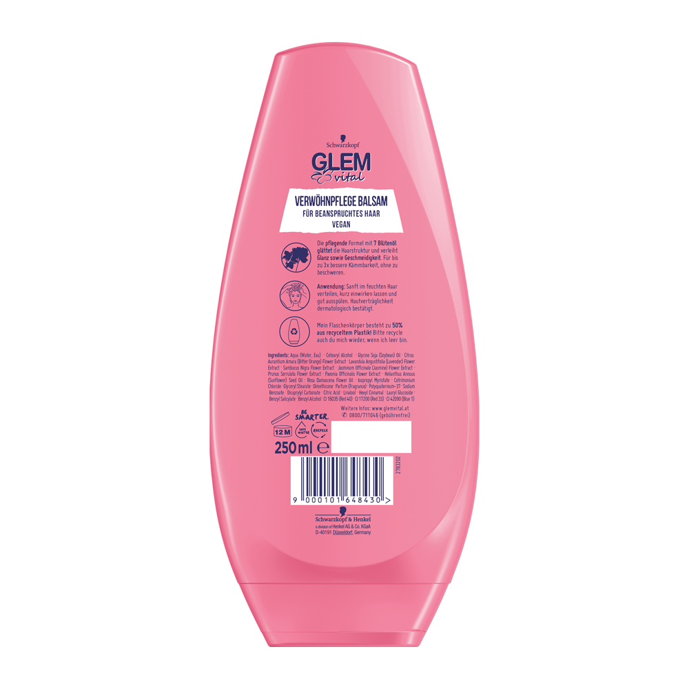 Bild: GlemVital Verwöhnpflege Balsam Intensive Pflege & Glanz 7 Blütenöl