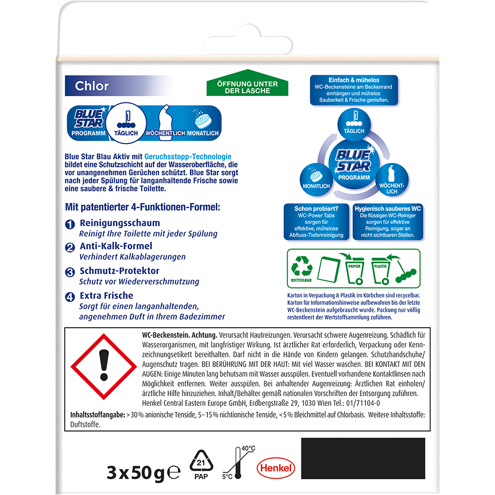 Bild: Blue Star Blau Aktiv WC-Steine Chlor