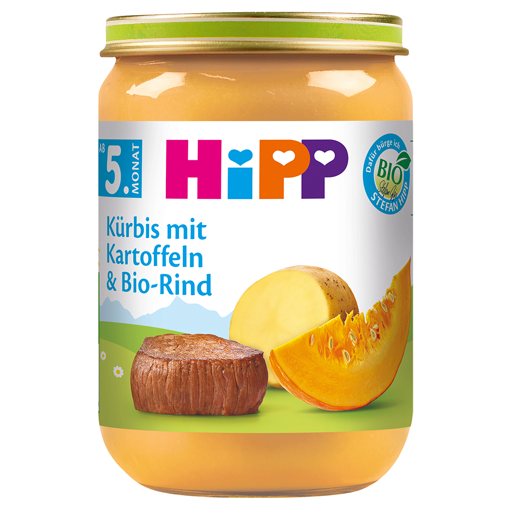 Bild: HiPP Kürbis mit Kartoffeln und Bio Rind 