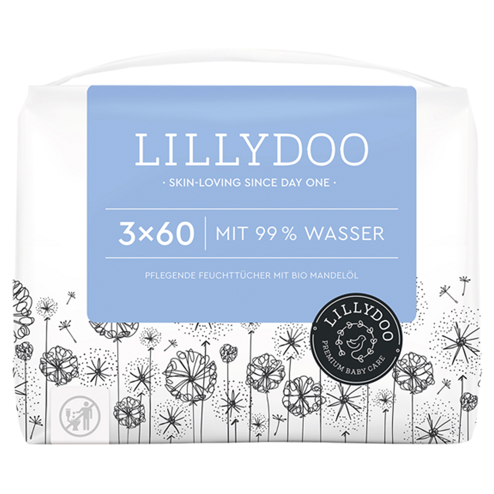 Bild: LILLYDOO Feuchttücher mit 99% Wasser, 3x60 Stück 