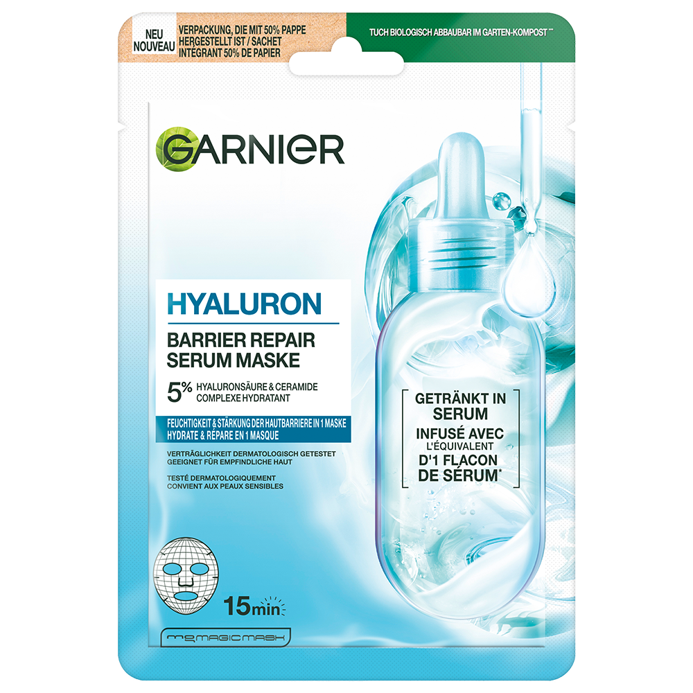 Bild: GARNIER Hyaluron Barrier Repair Serum Maske