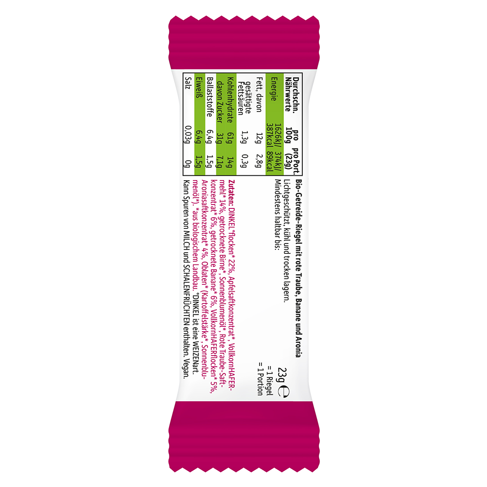 Bild: Freche Freunde Frecher Riegel Rote Traube, Banane und Aronia 