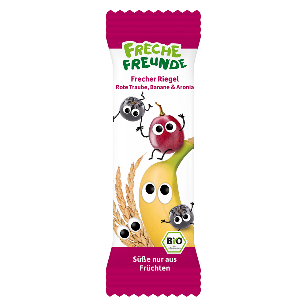 Bild: Freche Freunde Frecher Riegel Rote Traube, Banane und Aronia 