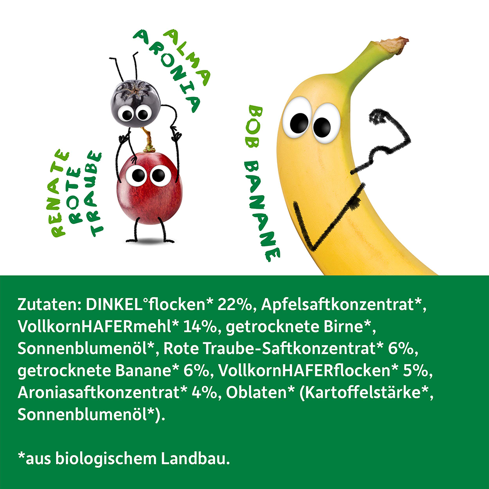 Bild: Freche Freunde Frecher Riegel Rote Traube, Banane und Aronia 