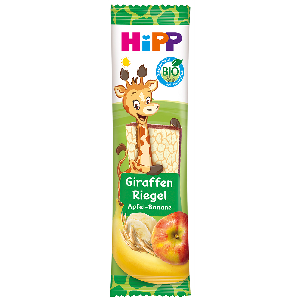 Bild: HiPP Giraffen Riegel Apfel Banane 
