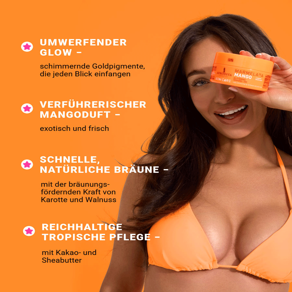 Bild: AFRODITA Cosmetics Sun Care Bräunungs Marmelade Mango 