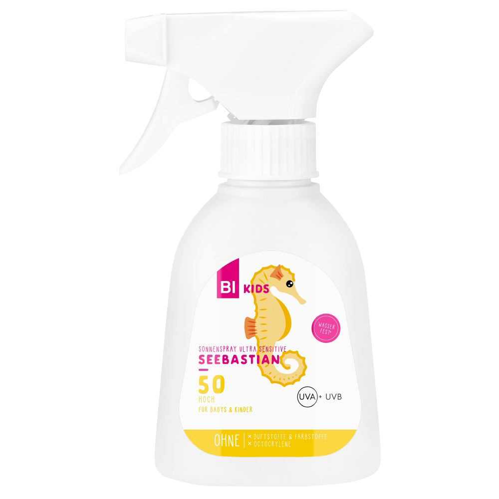 Bild: BI KIDS Sonnenspray Ultra Sensitive Seebastian LSF 50+ 
