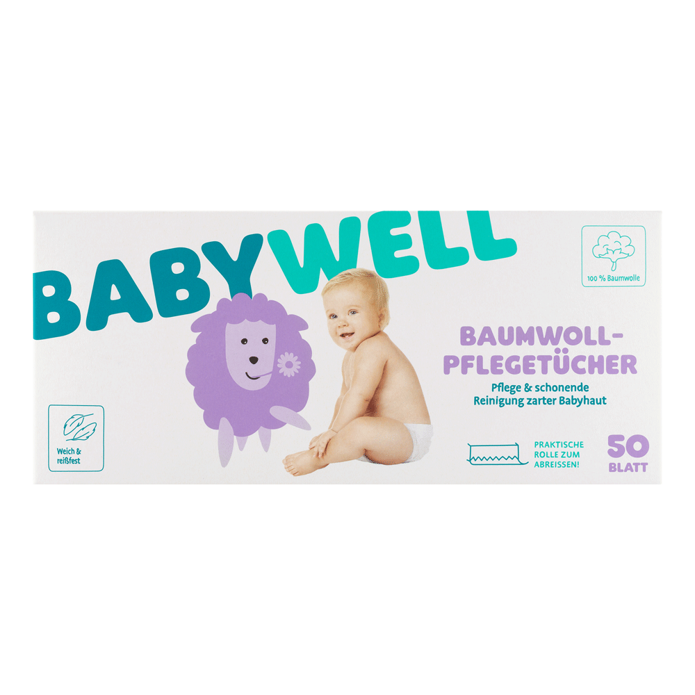 Bild: BABYWELL Baumwoll Pflegetücher