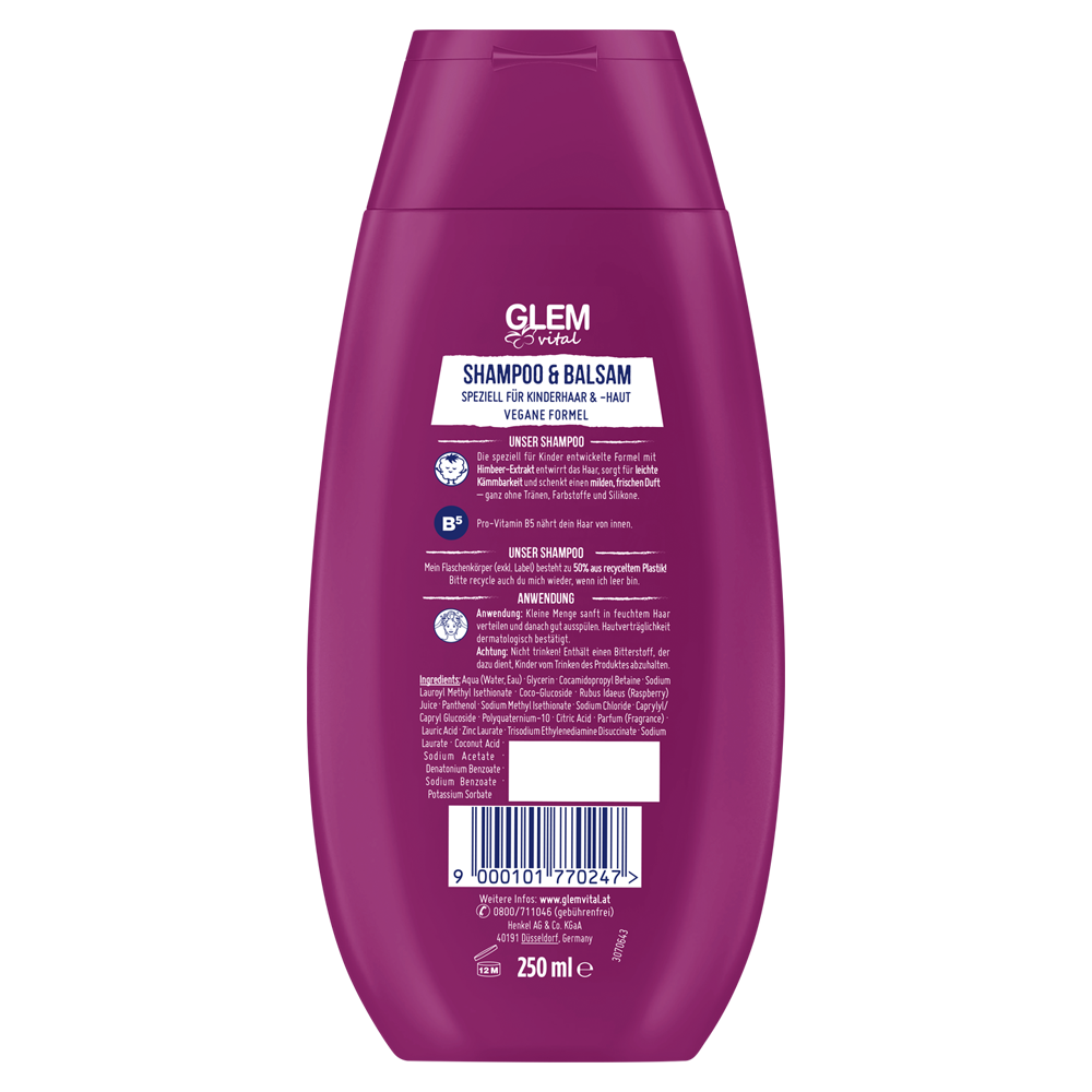 Bild: GlemVital Kids Shampoo & Balsam Himbeere