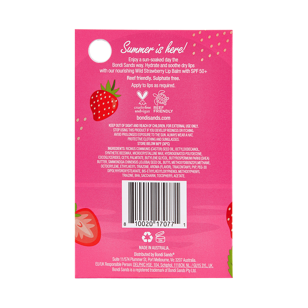 Bild: Bondi Sands Lip Balm Wild Strawberry SPF 50+ 