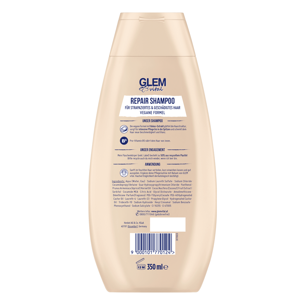 Bild: GlemVital Shampoo Repair Kokos 