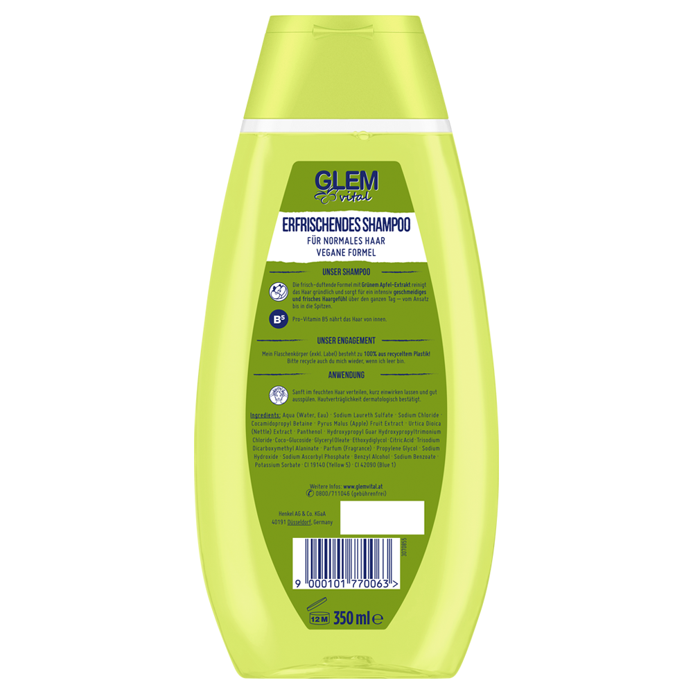 Bild: GlemVital Erfrischendes Shampoo Grüner Apfel