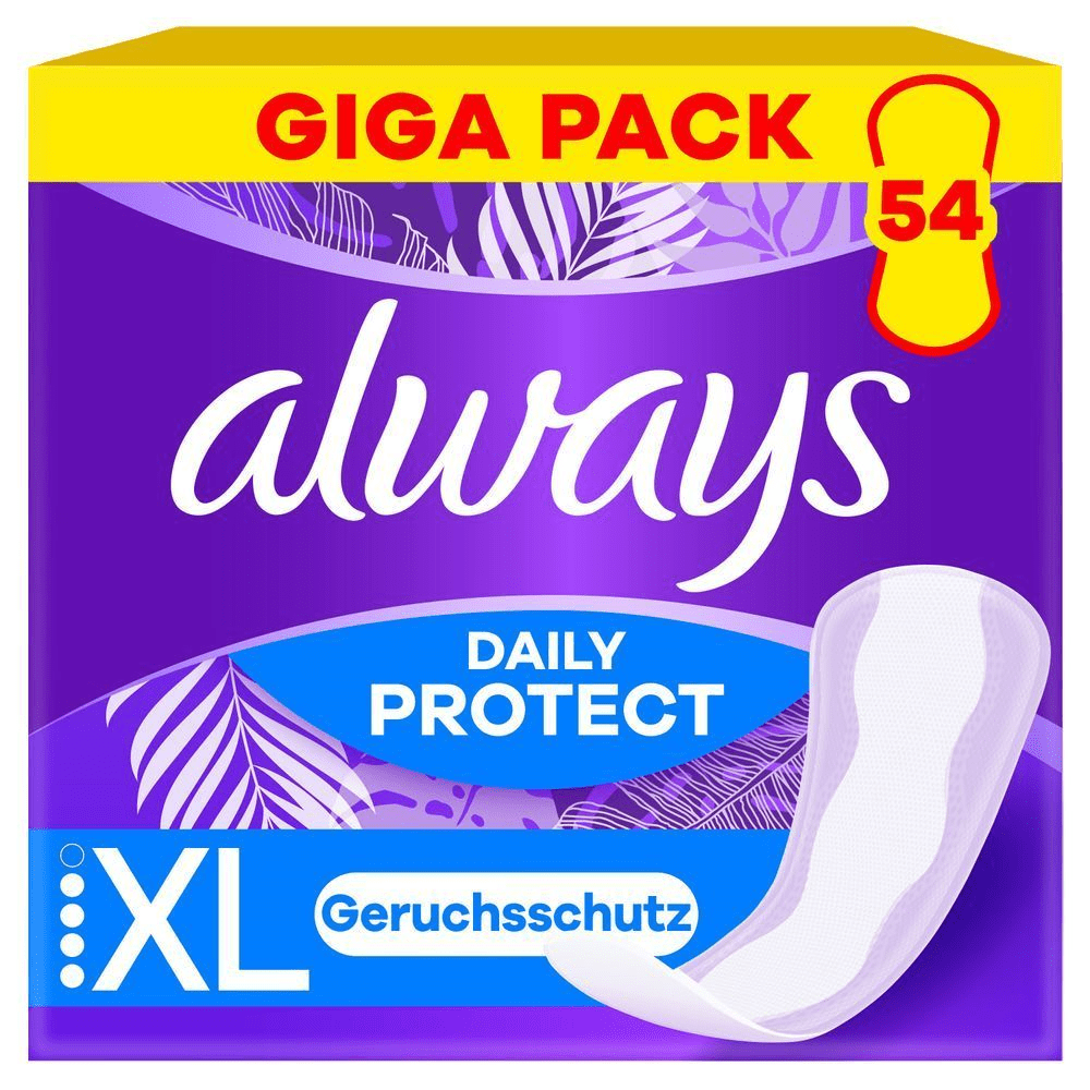 Always Daily Protect Slipeinlagen XL, Giga Pack mit 54 Stück, Geruchsschutz
