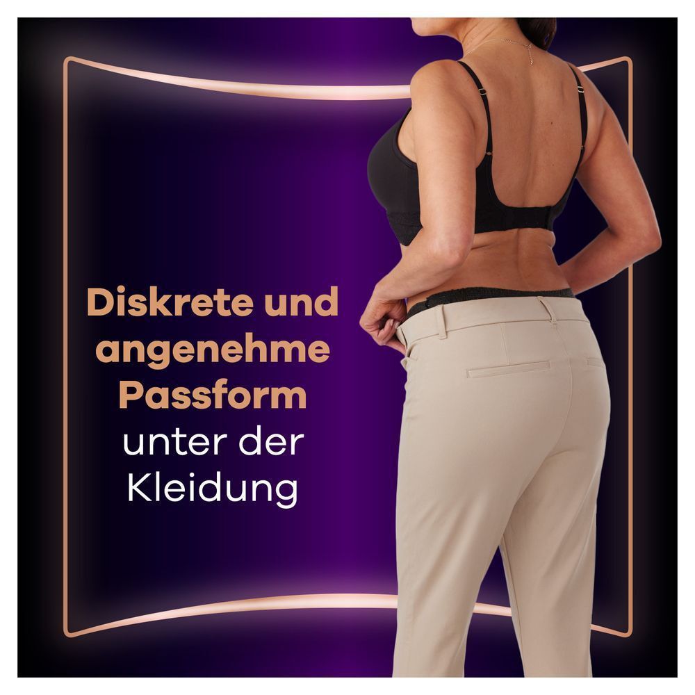 Always Discreet Boutique für diskrete und angenehme Passform unter der Kleidung, wie von hinten an einer Frau in Hose gezeigt.