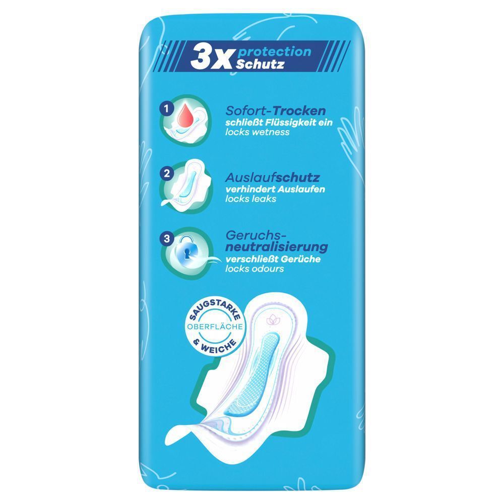 Always Ultra Day Binden Verpackung, 3-fach Schutz: Sofort-Trocken, Auslaufschutz und neutralisiert Gerüche;