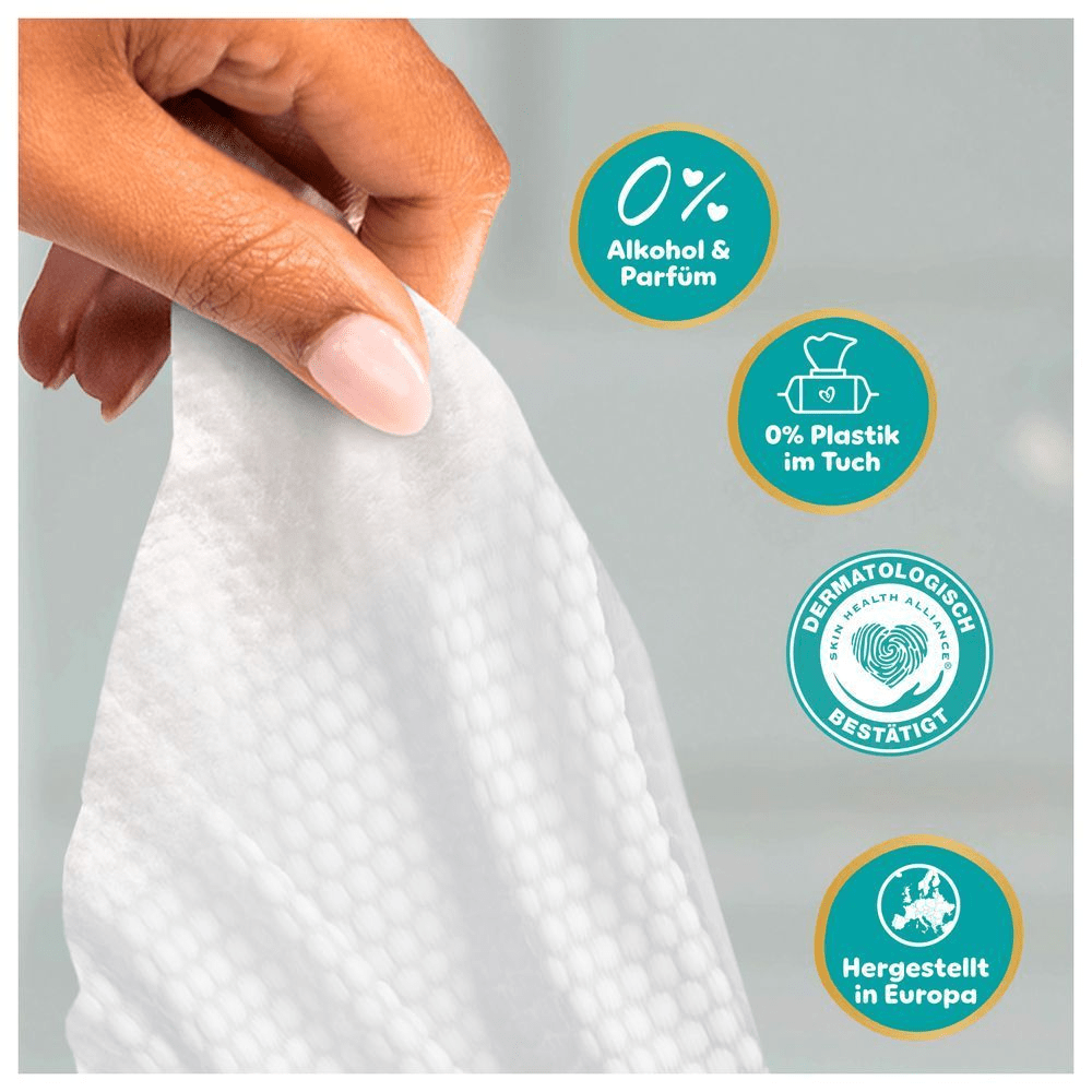 Pampers Aqua Pure Baby Feuchttücher, 288 Stück, mit weicher Textur und Lotion mit 99% Wasser.