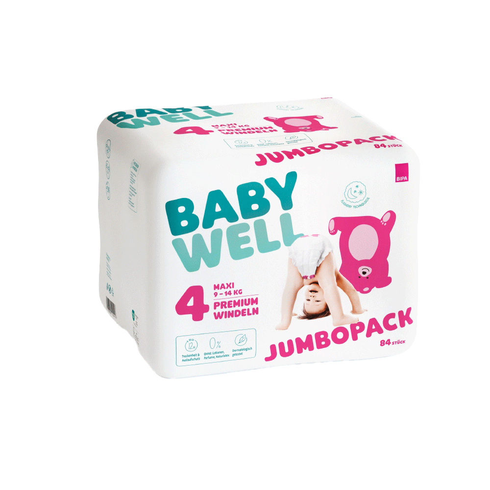 Bild: BABYWELL Premium Windeln Jumbopack Größe 4, 9-14 kg 