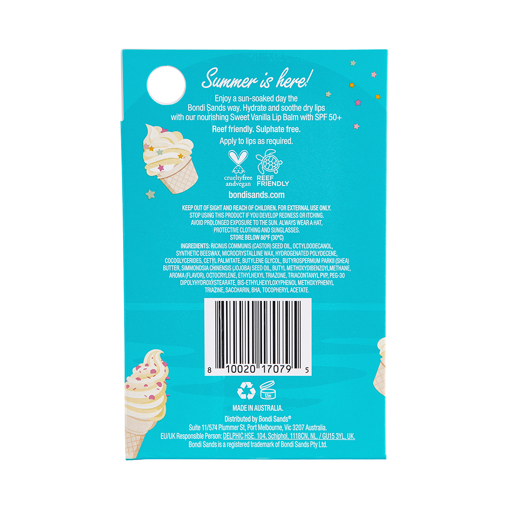 Bild: Bondi Sands Lip Balm Sweet Vanilla SPF 50+ 