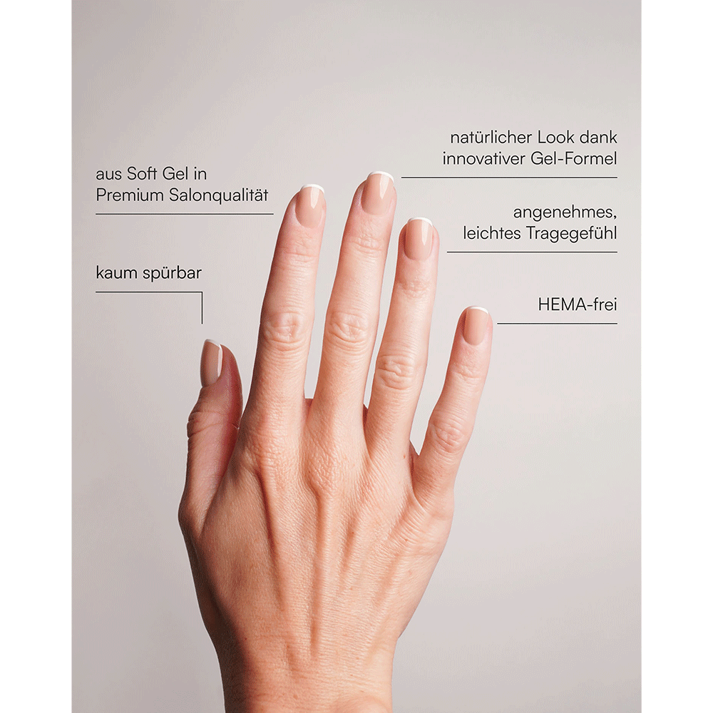 Bild: DOONAILS Soft Gel Press Ons Medium Round Classic French