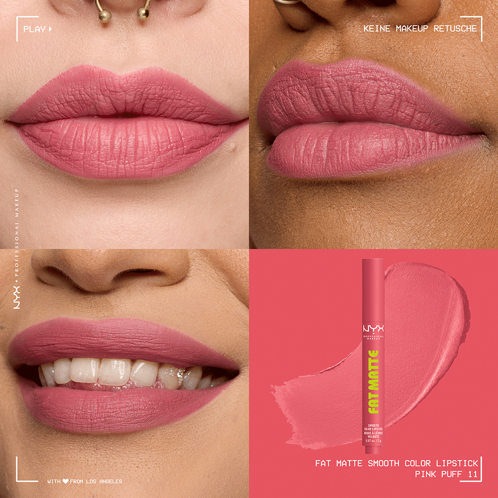 Bild: NYX Professional Make-up Fat Matte Smooth Lippenstift Pink Puff
