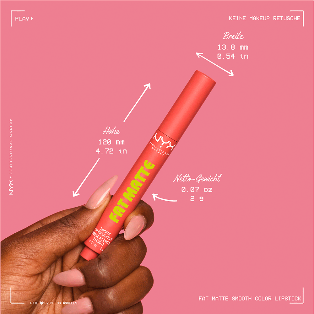 Bild: NYX Professional Make-up Fat Matte Smooth Lippenstift Pink Puff