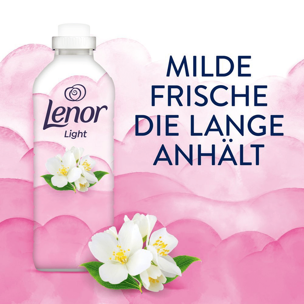 Lenor Light Weichspüler Jasminblüte "MILDE FRISCHE DIE LANGE ANHÄLT".