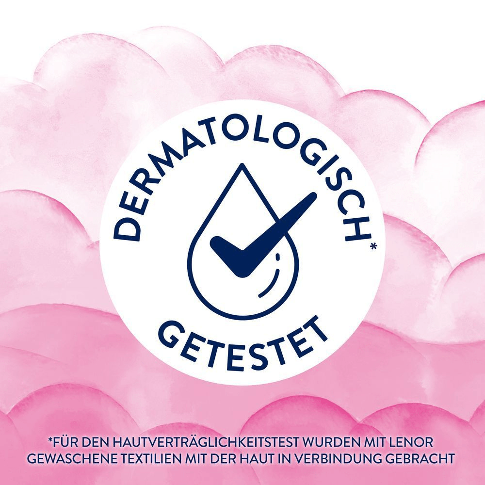 Lenor Weichspüler ist dermatologisch getestet. Für den hautverträglichkeitstest wurden mit Lenor gewaschene Textilien mit der Haut in Verbindung gebracht