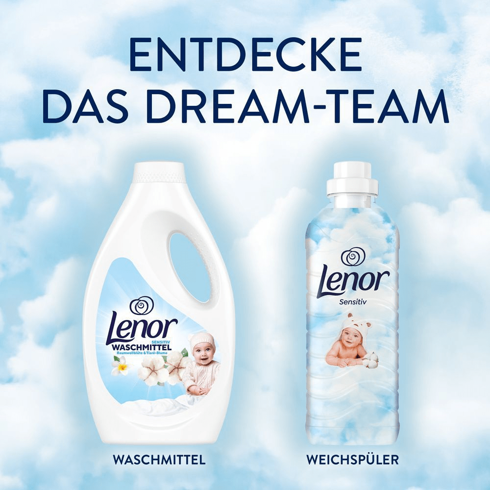 Entdecke das Lenor sensitiv Dream-Team Waschmittel und Weichspüler
