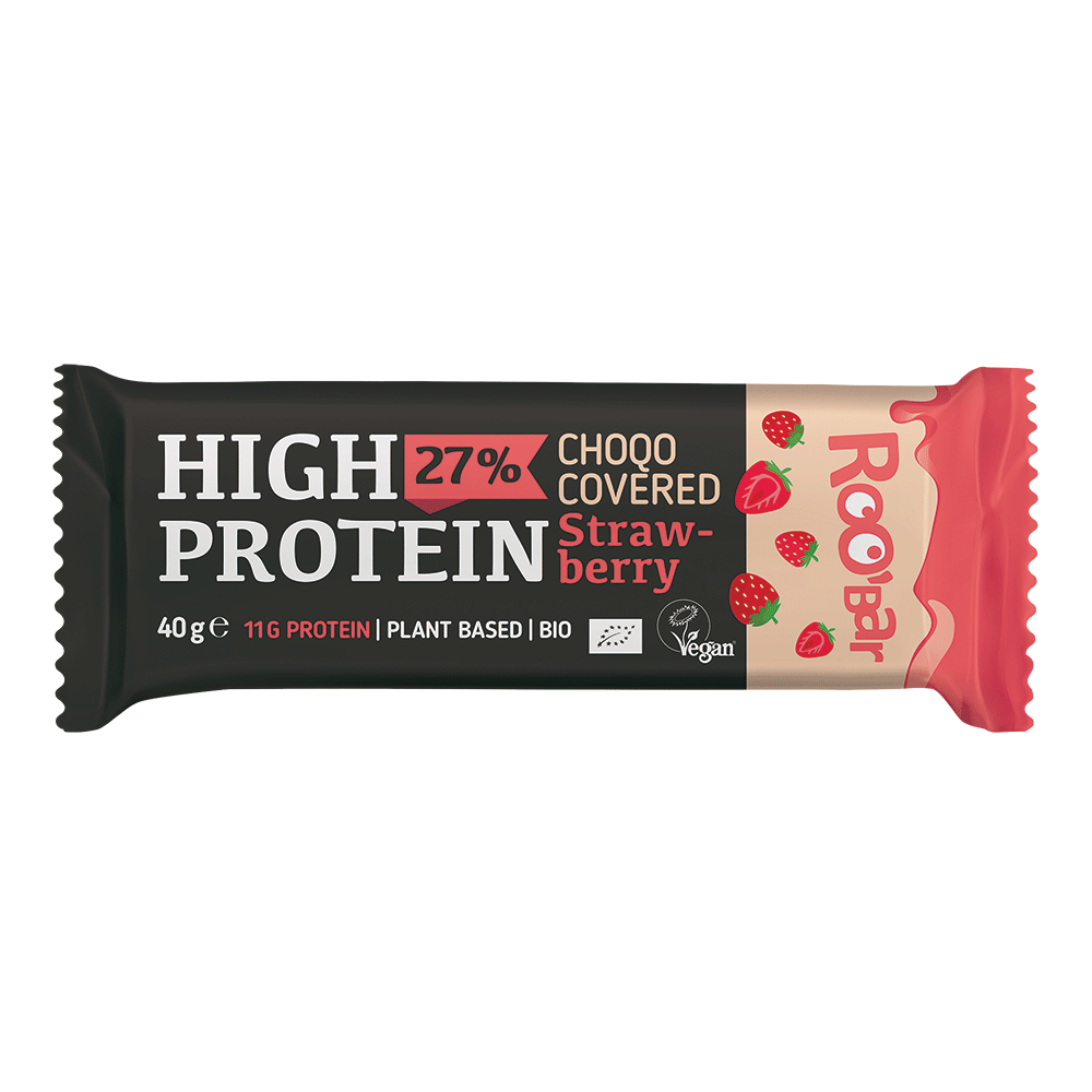 Bild: Roobar High Protein Riegel Erdbeer, Schoko 