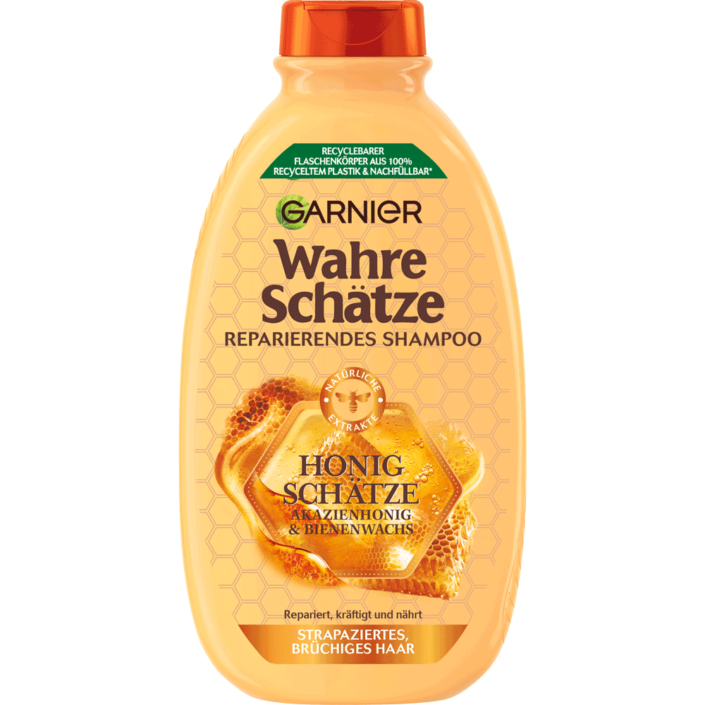 Bild: GARNIER Wahre Schätze Shampoo - Der stärkende Reparierer Honig Shampoo 