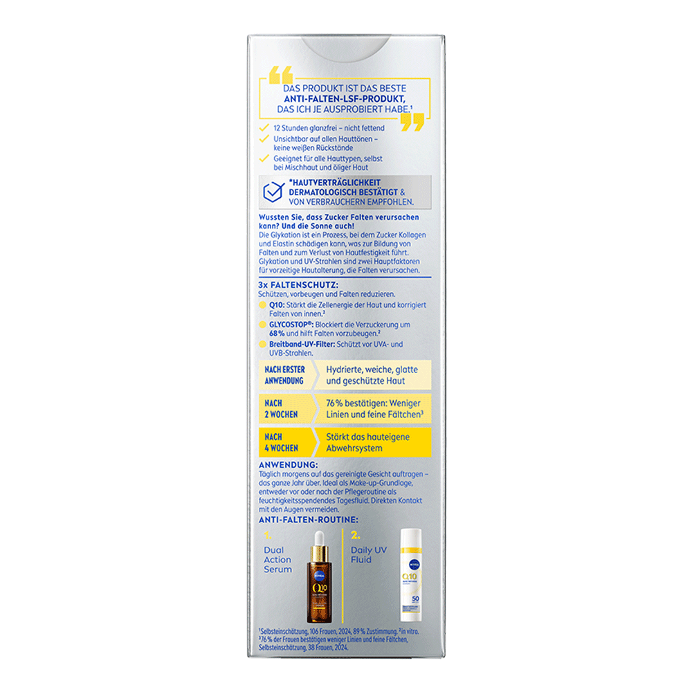 Bild: NIVEA Daily UV Fluid Q10 Anti Falten Experte LSF 50 