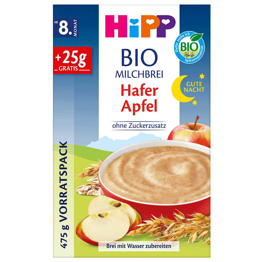 Bild: HiPP Bio Milchbrei Hafer Apfel 