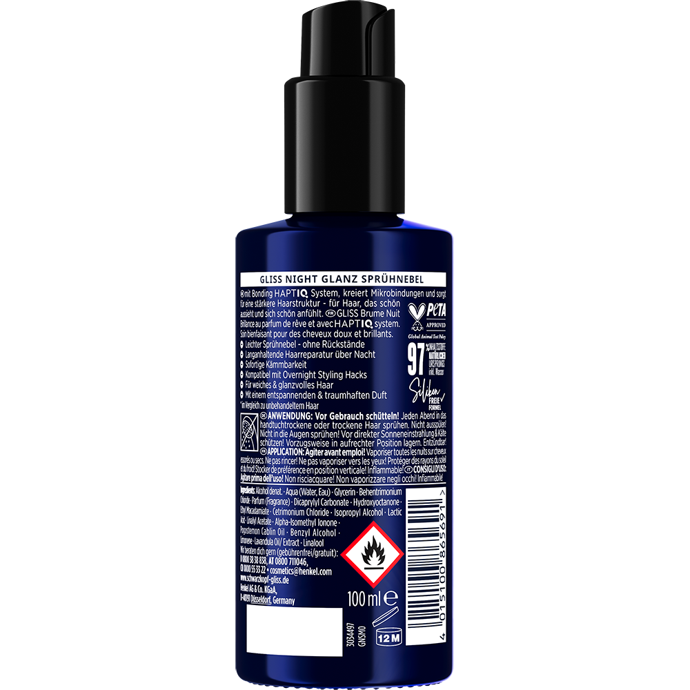Bild: Schwarzkopf GLISS Night Glanz Sprühnebel 