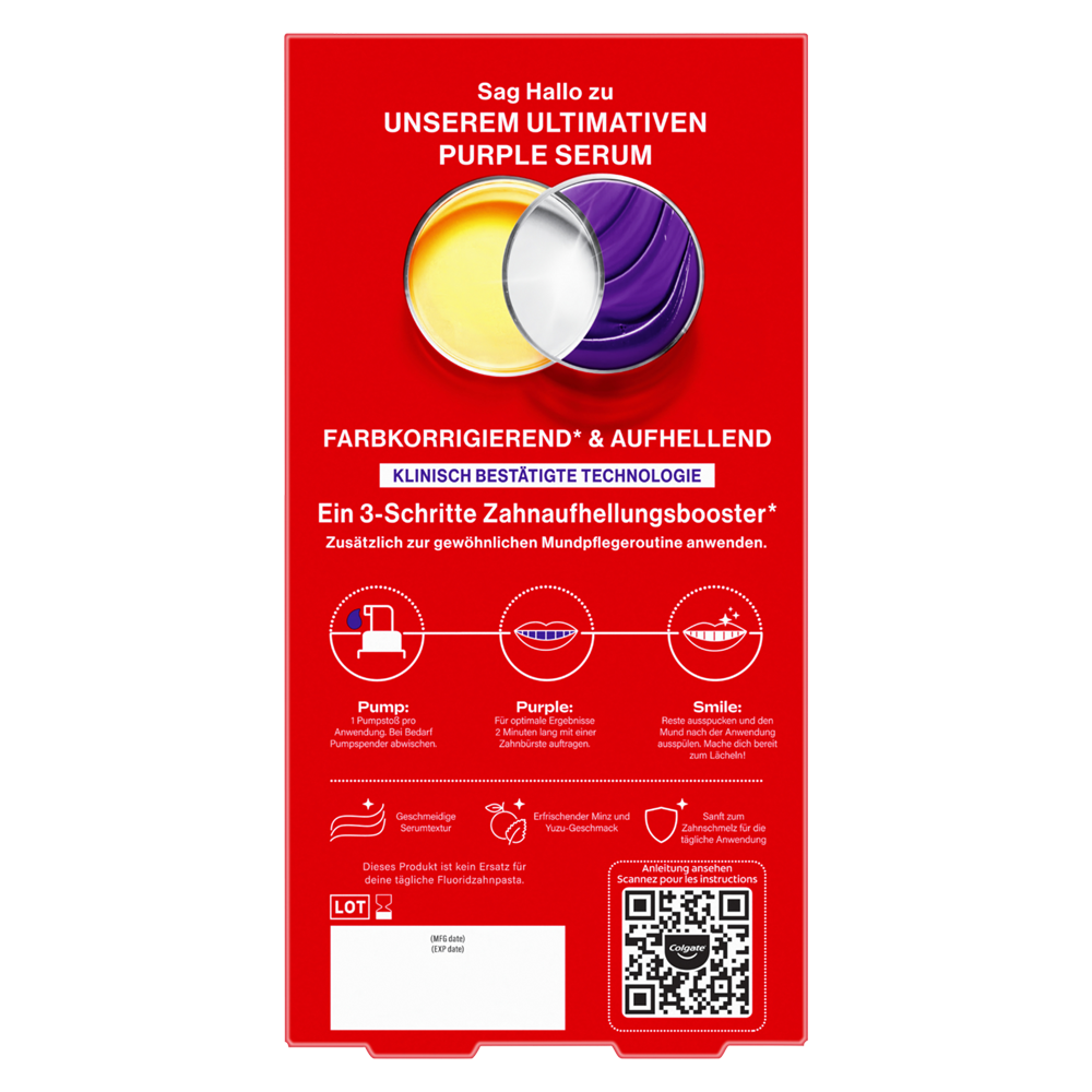 Bild: Colgate Zahnaufhellungsbooster Max White Purple Serum 