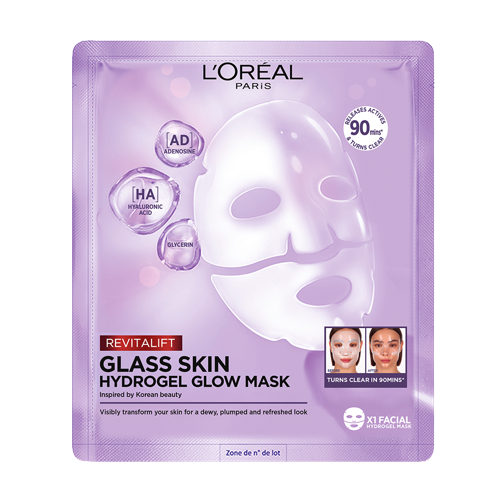 Bild: L'ORÉAL PARIS Revitalift Filler Glass Skin Hydrogel Glow Mask 
