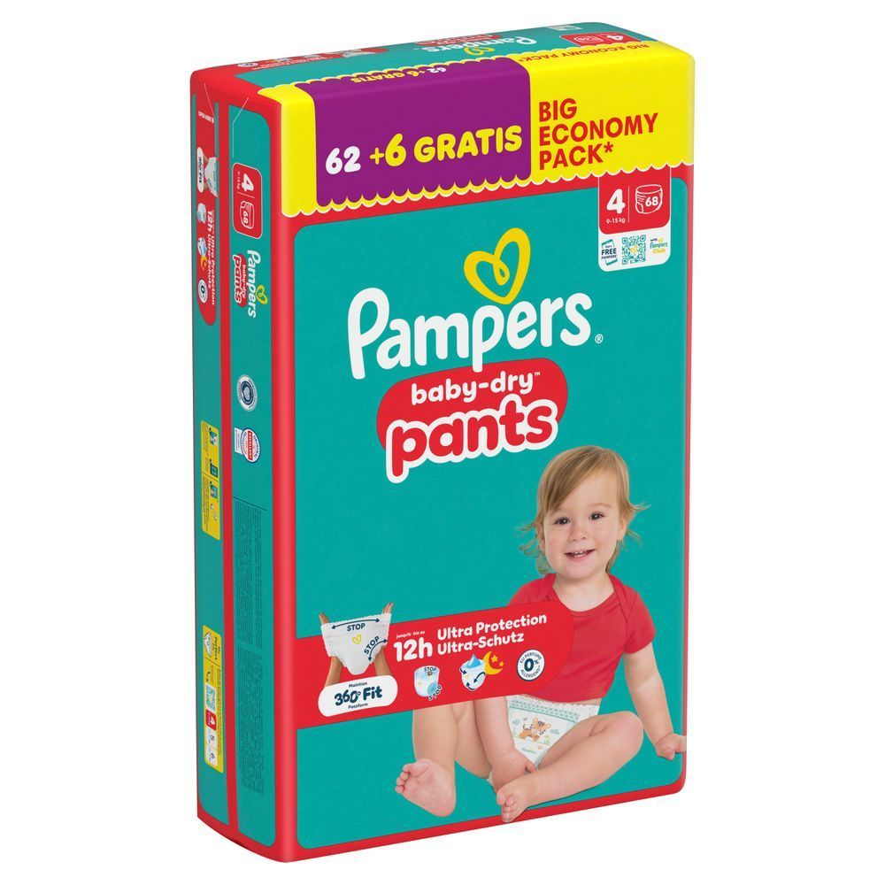 Pampers baby-dry pants 62+6 GRATIS Windeln und 12h Ultra-Schutz.
